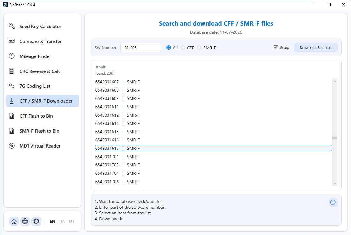 CFF / SMR-F Downloader